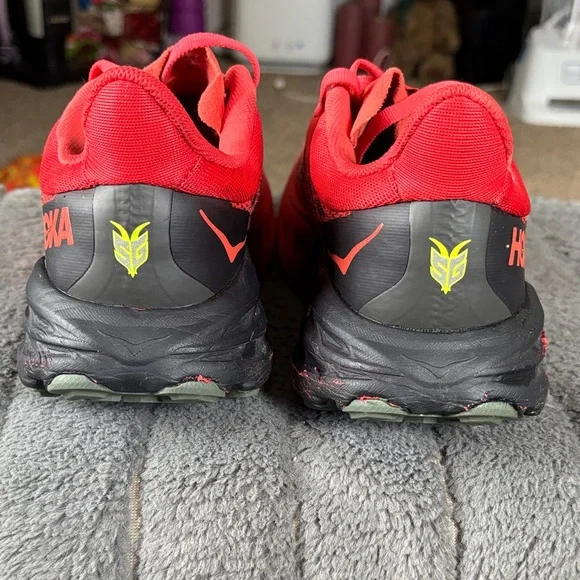 Hoka One One Speedgoat 5 Men's Running Shoes - Fiesta/Thyme -US 8D - Picture 3 of 11